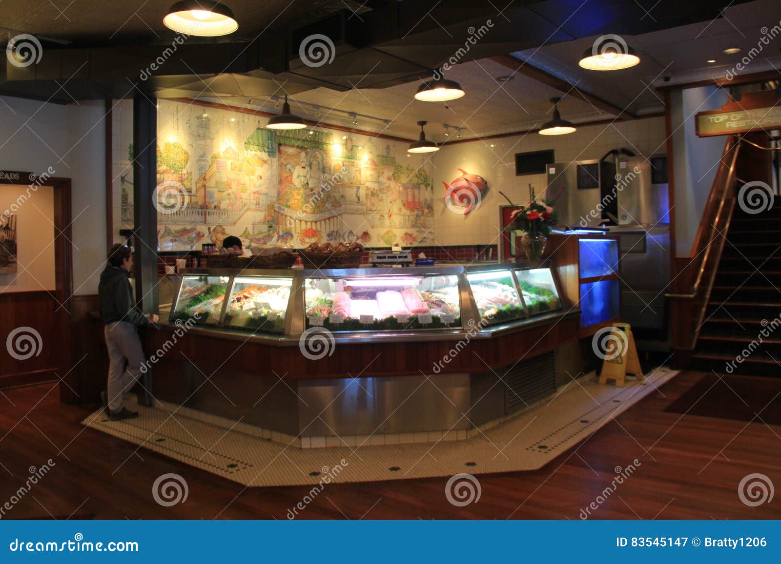 Interior of Famous Fish Market Restaurant, San Diego, California