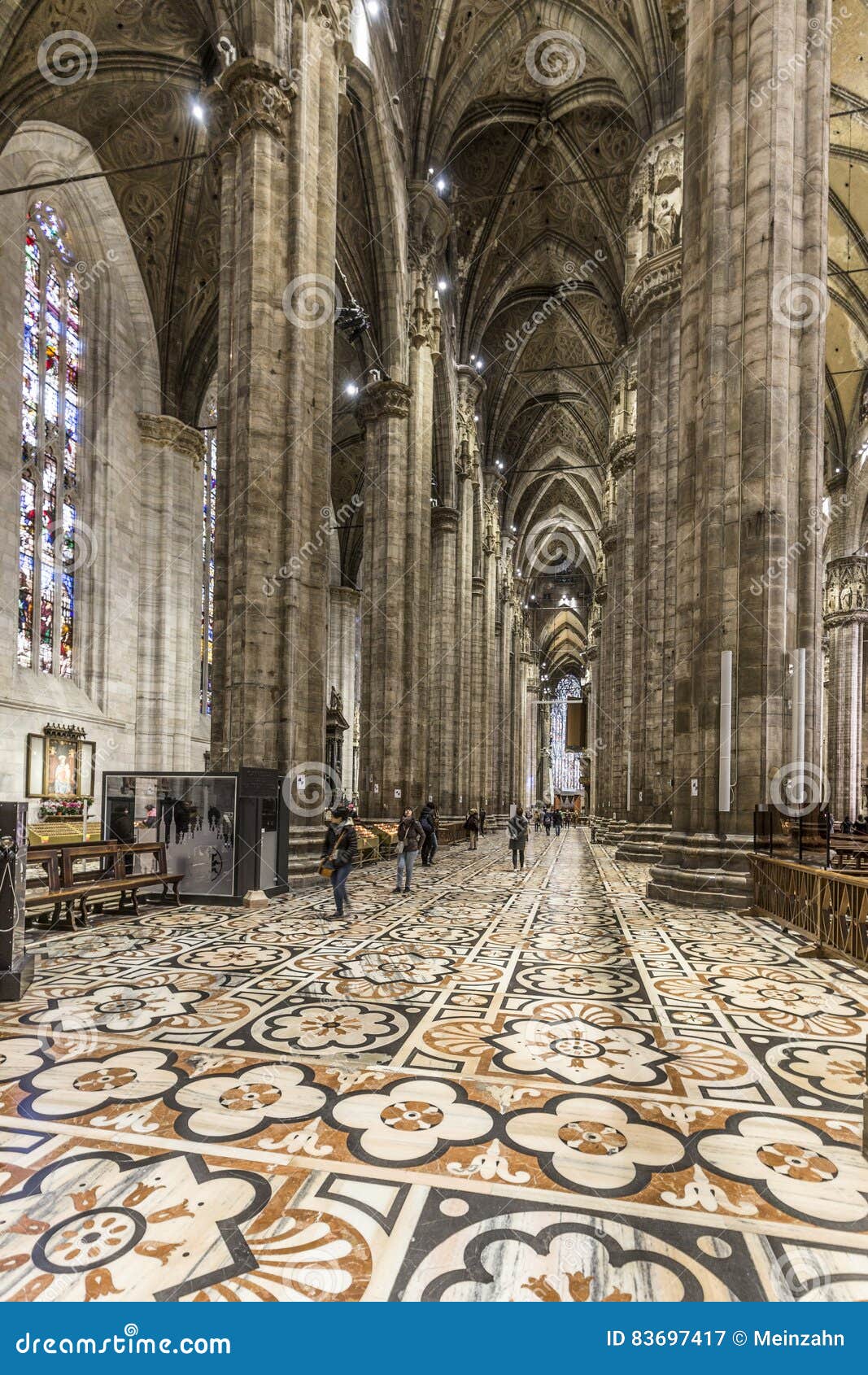 Interior Of Famous Milan Cathedral Duomo Editorial Photography