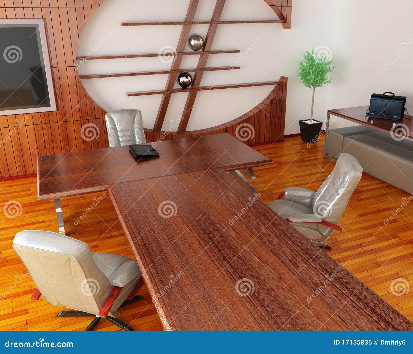 Interior of fine office stock illustration. Illustration of elegant