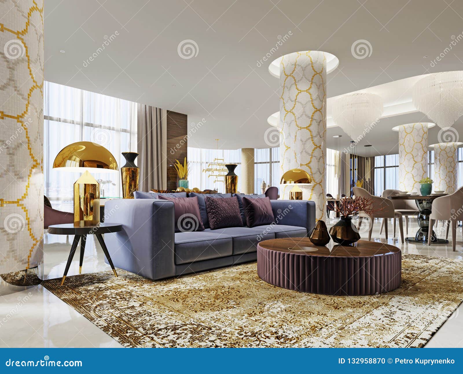 Interior Of A Five Star Hotel Lobby Stock Illustration