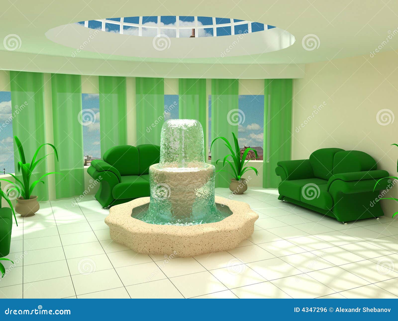Interior a fountain stock illustration. Illustration of indoors 4347296