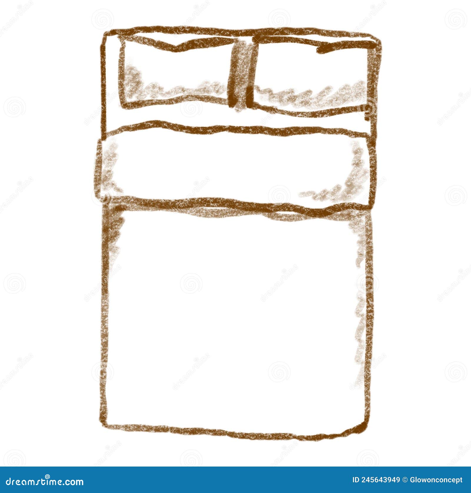 Interior Furniter Single Bed Plan Top View Element Layout Doodle