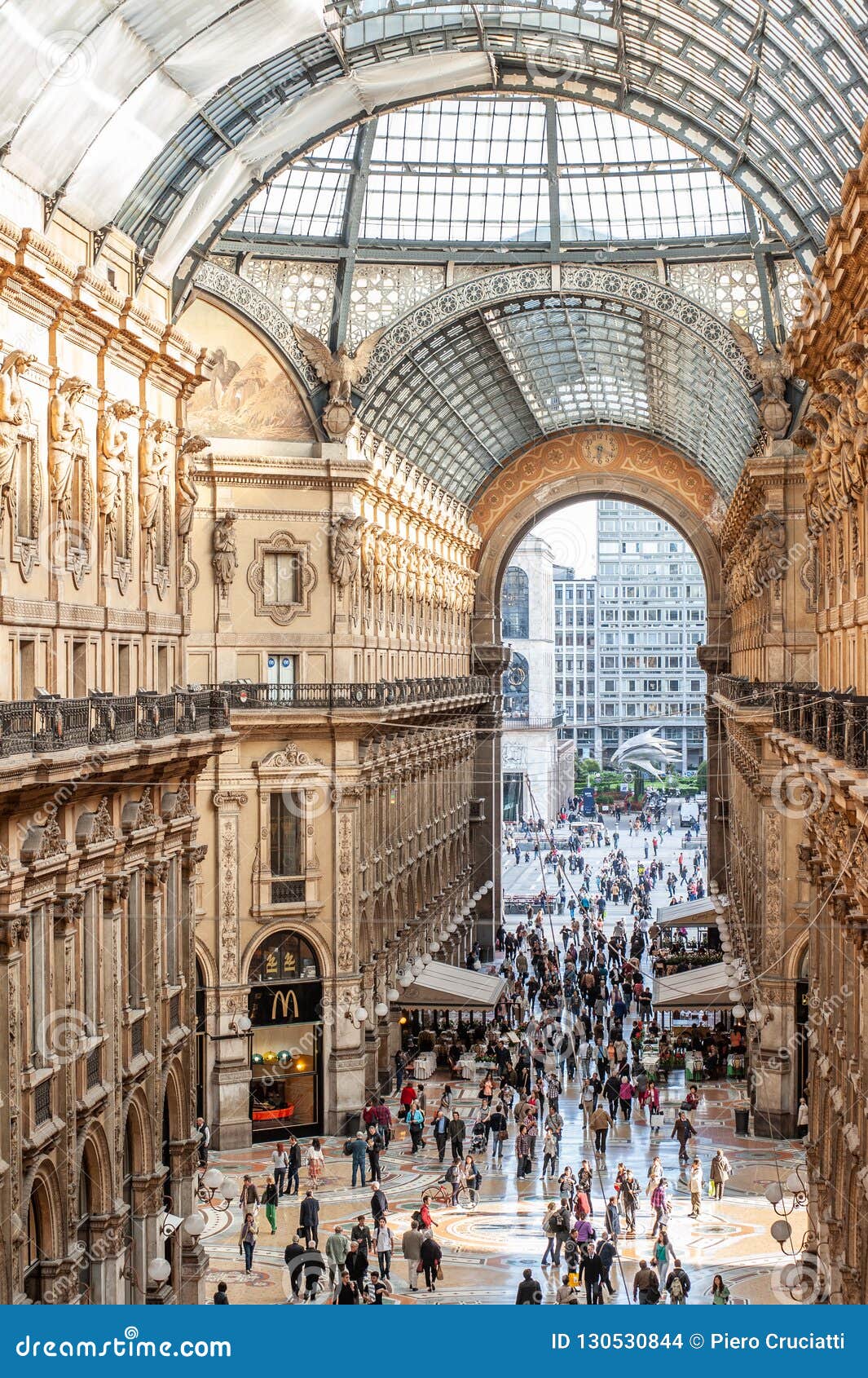 Italy, Milan, Interior of Galleria Vittorio Emanuele II during