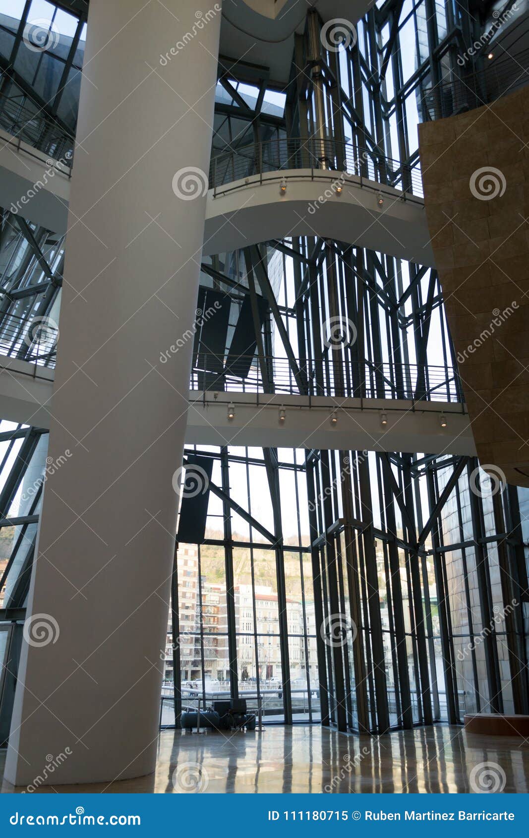 Interior Of The Guggenheim Museum In Bilbao Editorial Image