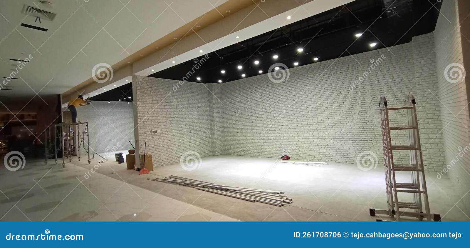 Interior gypsum ceiling stock photo. Image of property 261708706