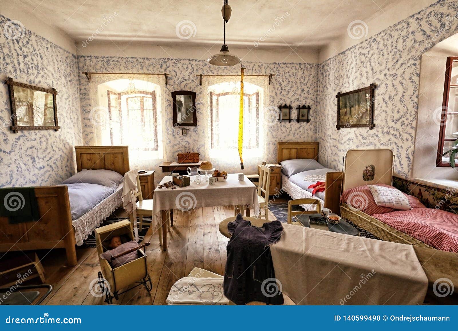 Interior of the Historic Bedroom with Table Editorial Image Image of