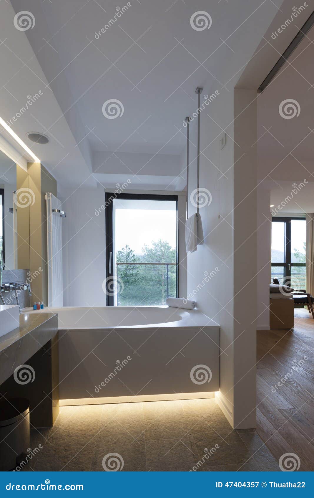 Interior of a Hotel Bathroom with a View Stock Image Image of bath