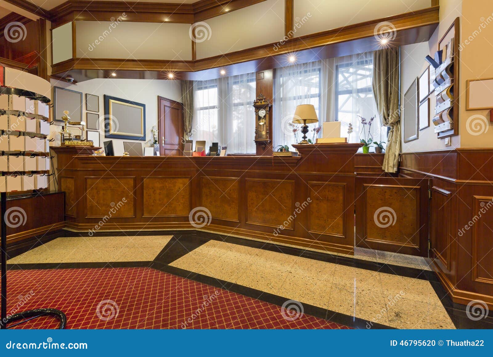 Interior of a Hotel Reception Area Stock Photo Image of marble, open