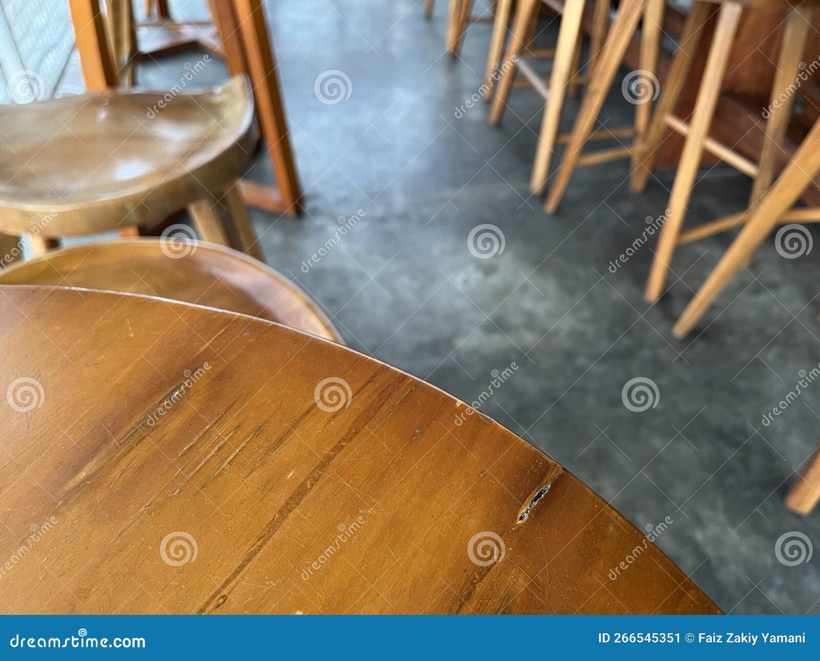 Interior of a Coffee Shop with Round Table and Chair Stock Image