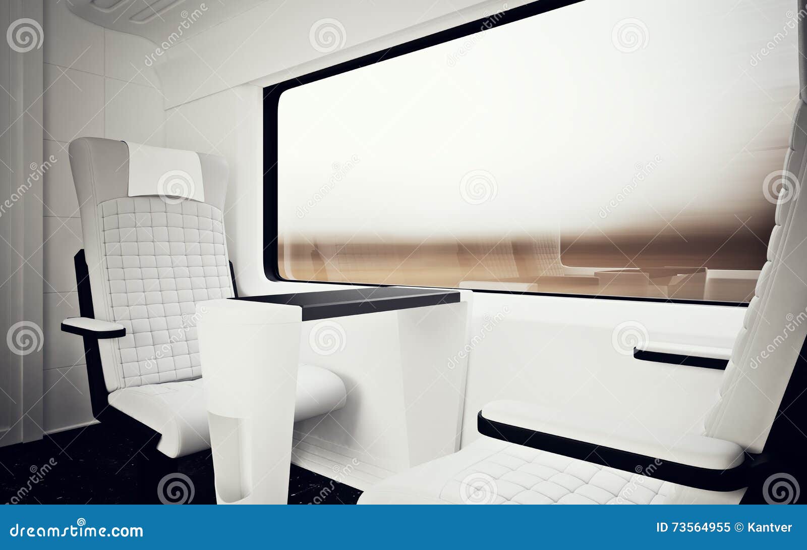 Interior Inside First Class Cabin Modern Speed Express Train
