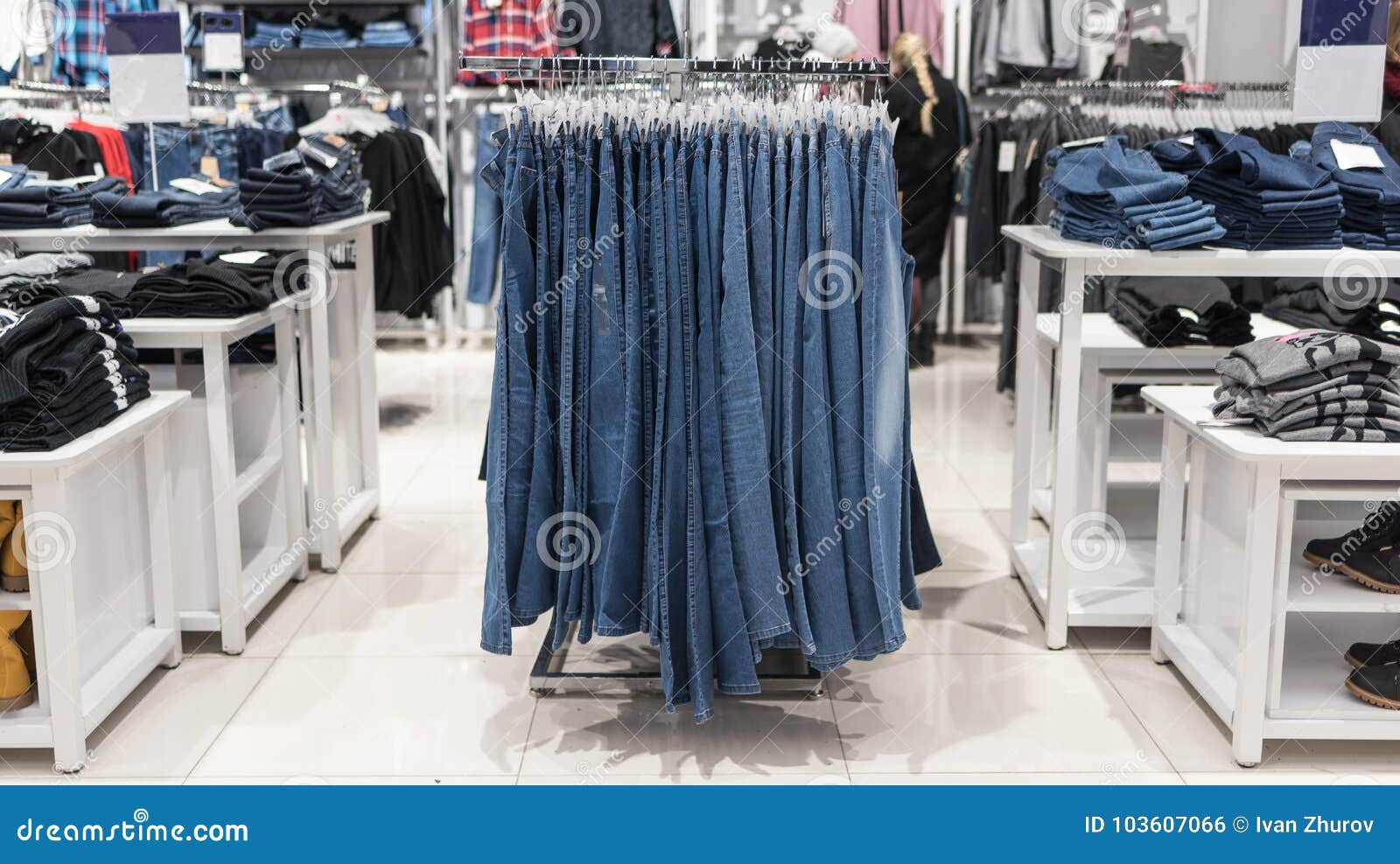 The Interior of the Jeans Store Stock Photo Image of clothing, mall