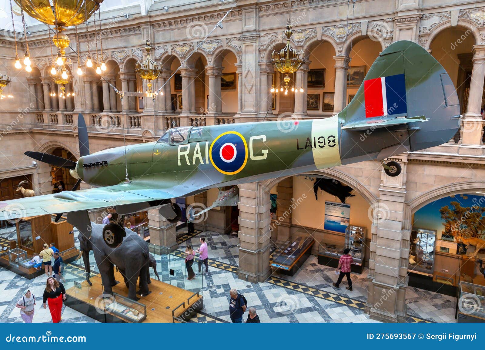 Interior of the Kelvingrove Art Gallery and Museum in Glasgow, Scotland
