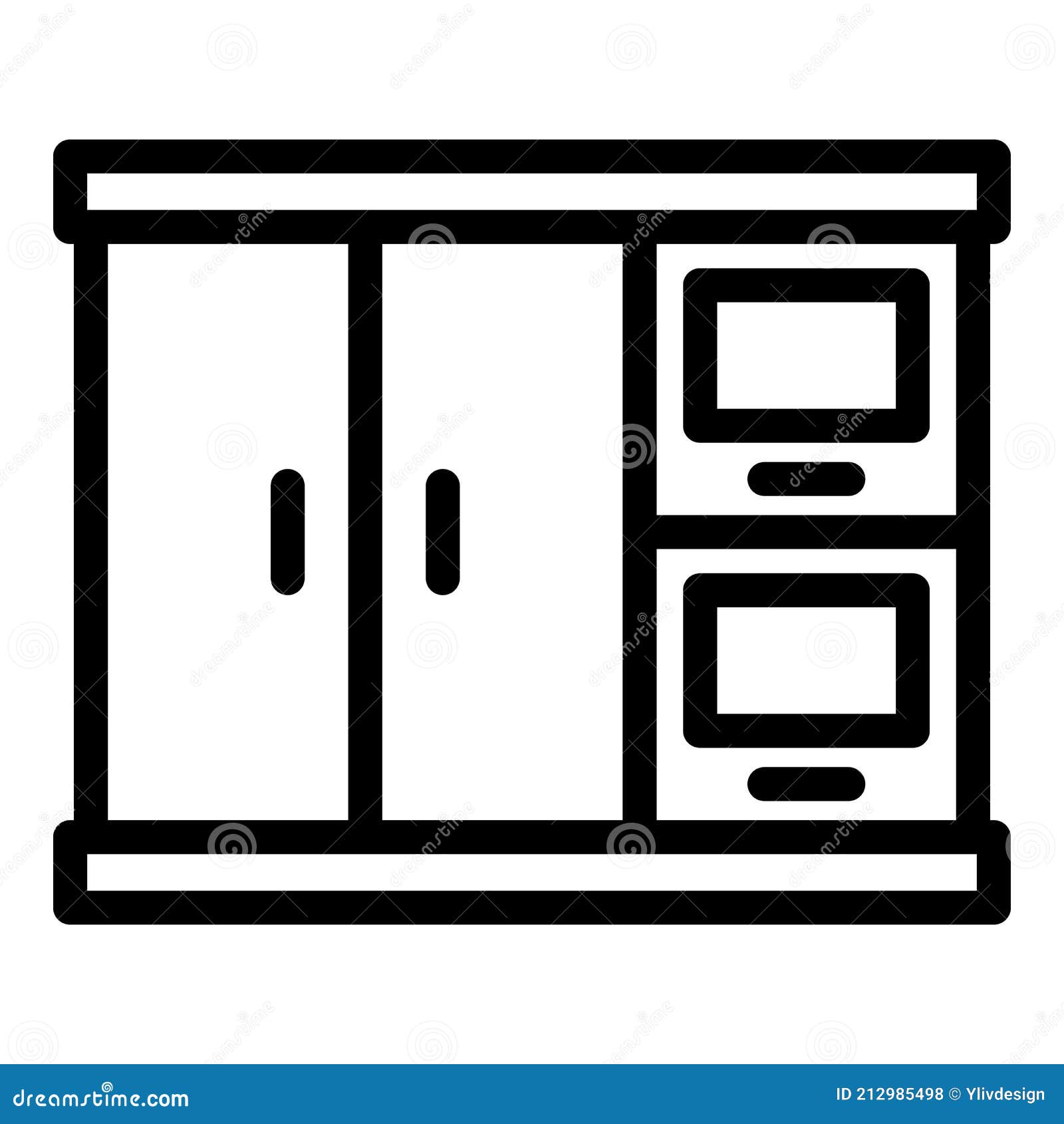 Interior Kitchen Icon, Outline Style Stock Vector Illustration of house, white 212985498