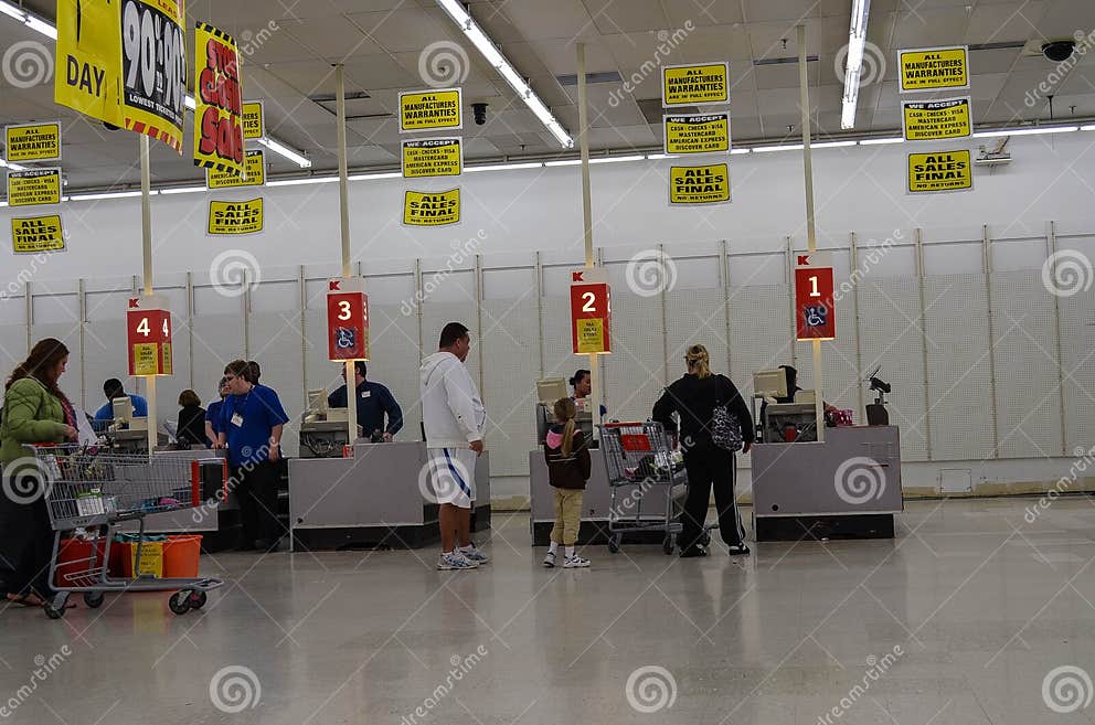 Interior of a Kmart Store, during the Last Day of a Going Out of Business Sale. Editorial Image