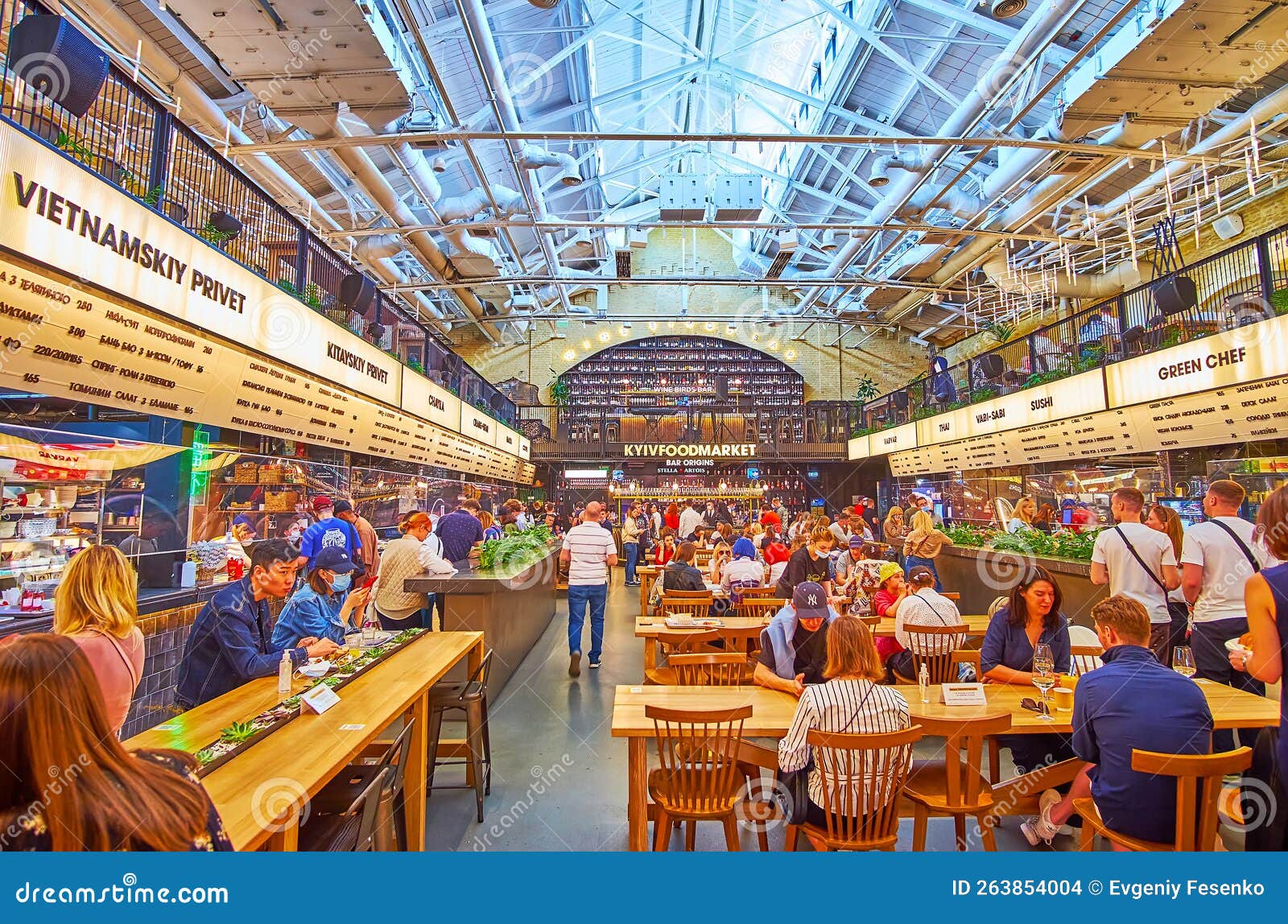 Interior of Kyiv Food Market, on May 23 in Kyiv, Ukraine Editorial