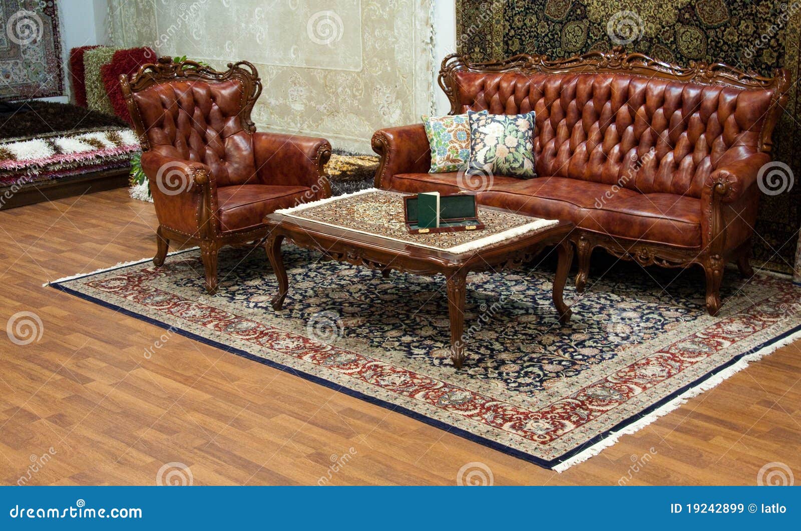 Interior with Leather Furniture Stock Image Image of classic