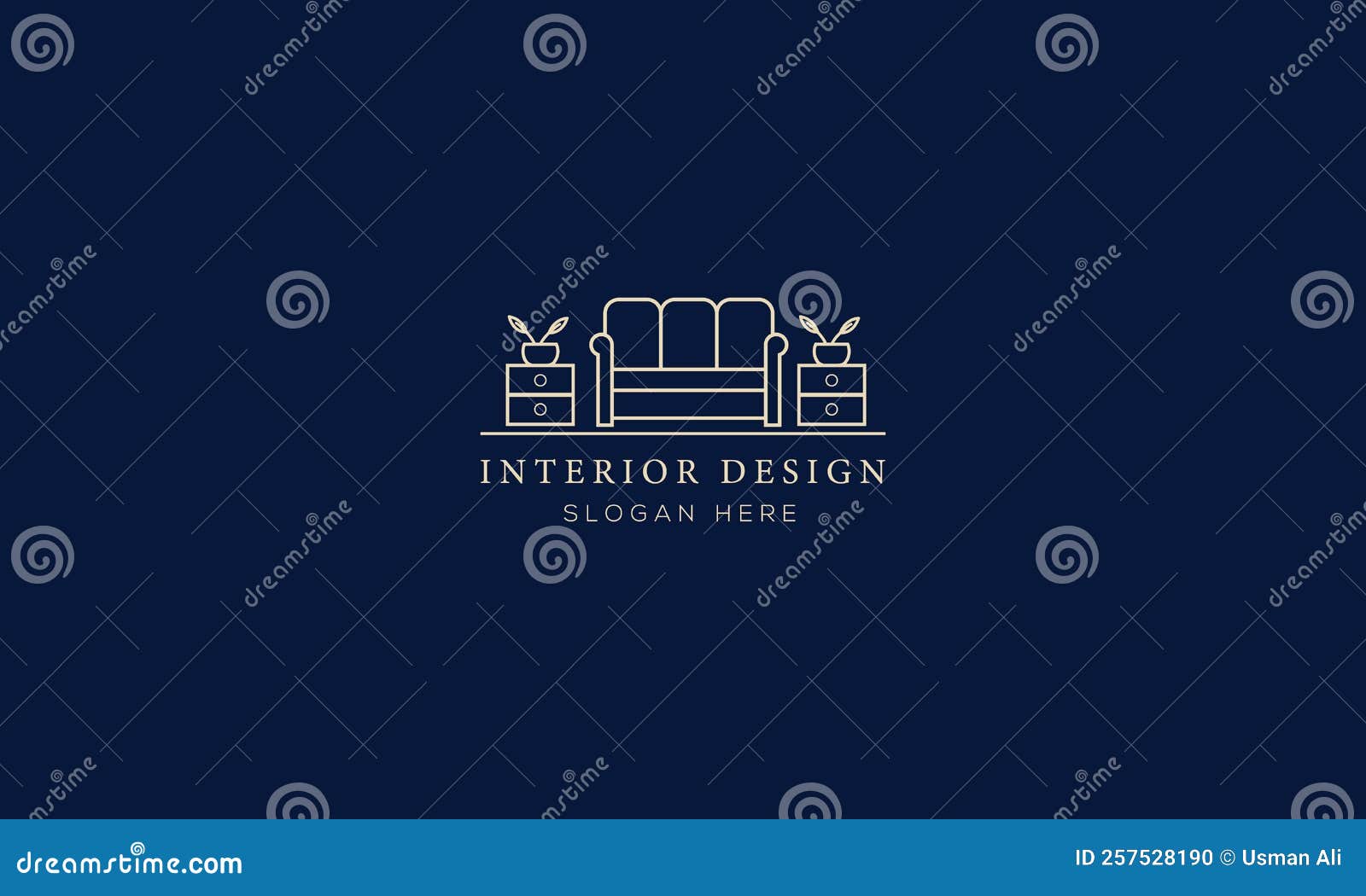 Interior Logo Design Vector Template, Minimal Furniture Logo Design