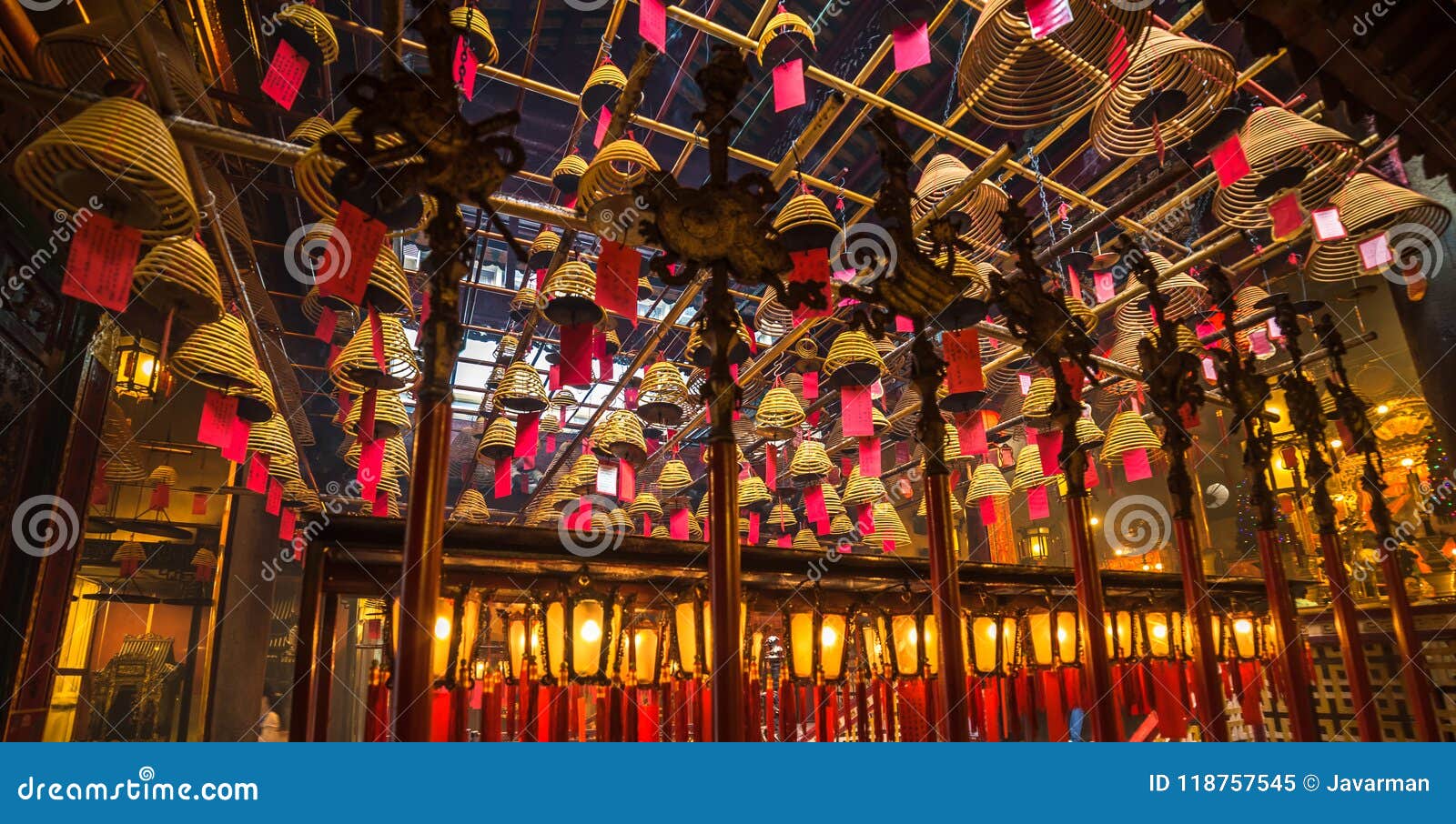 interior of man mo temple in hong kong