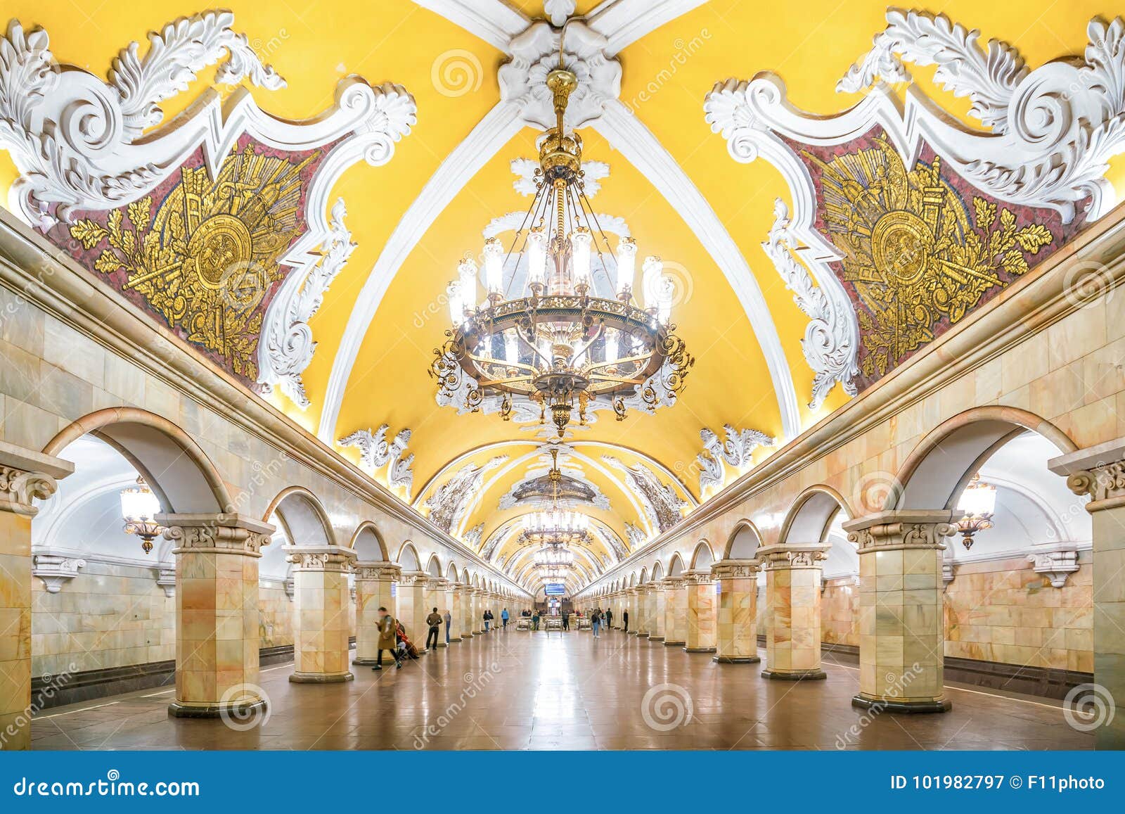 interior of metro station in moscow