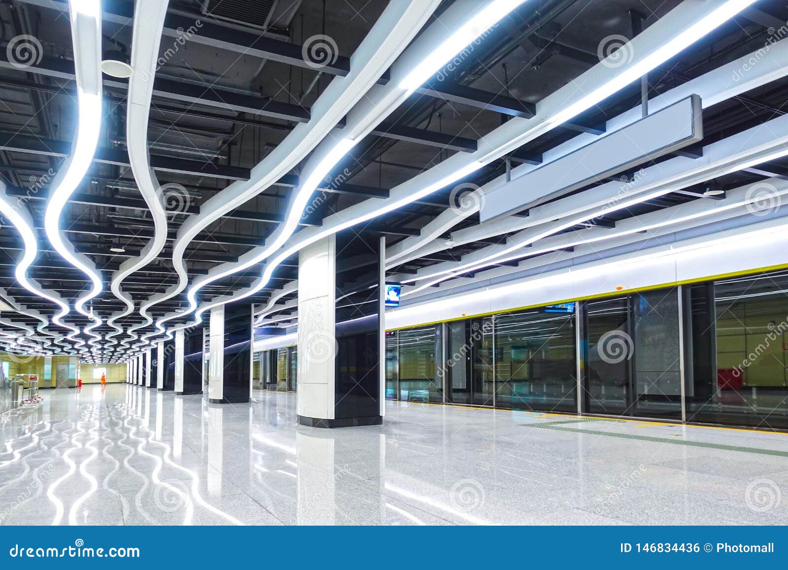 Interior Of Modern Architecture Commercial Building Led