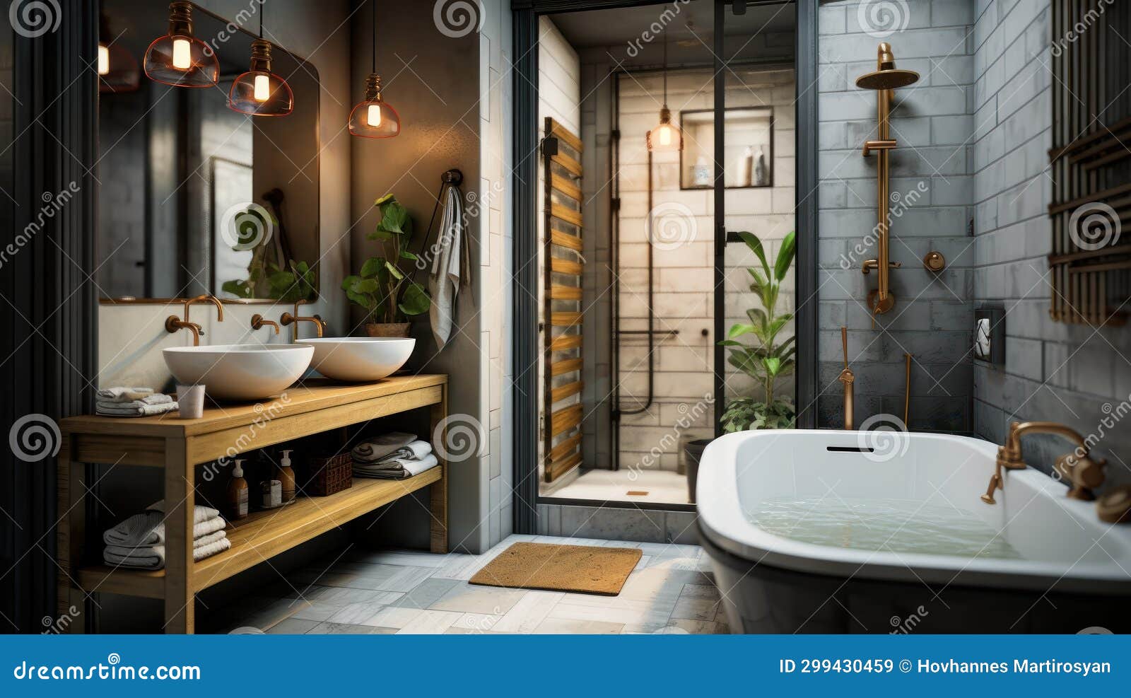 Interior of Modern Bathroom. Luxury Bathroom Stock Illustration ...