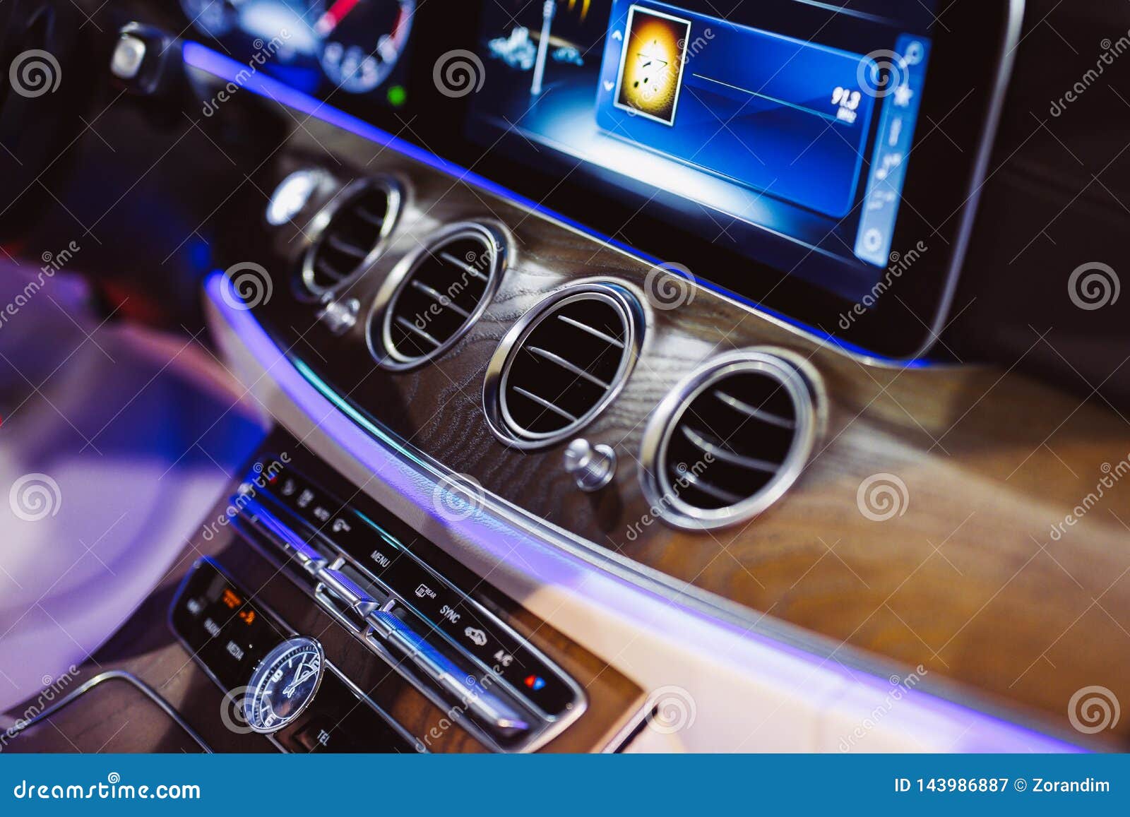 Interior of a Modern Car, Car Air Conditioner Stock Image Image of