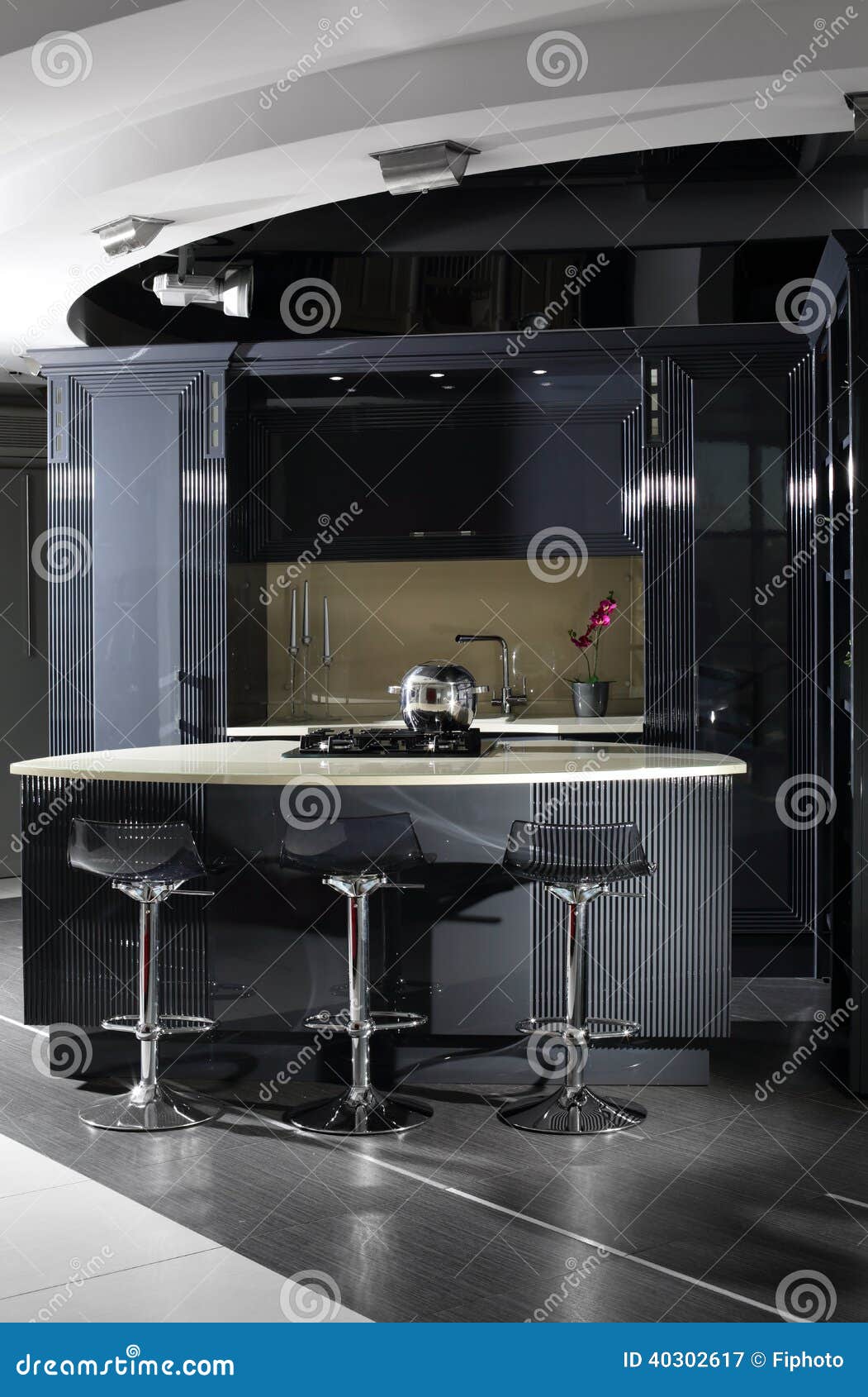 Interior of Modern European Kitchen Stock Image Image of furniture