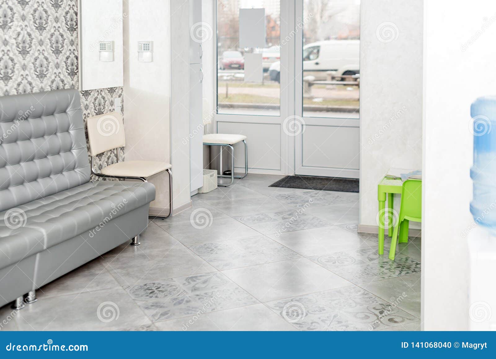 Interior Of A Modern Hospital Waiting Room Clinical With Empty