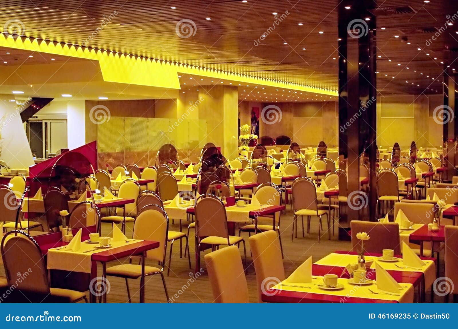 Interior of a Modern Hotel Restaurants Stock Image - Image of dish ...