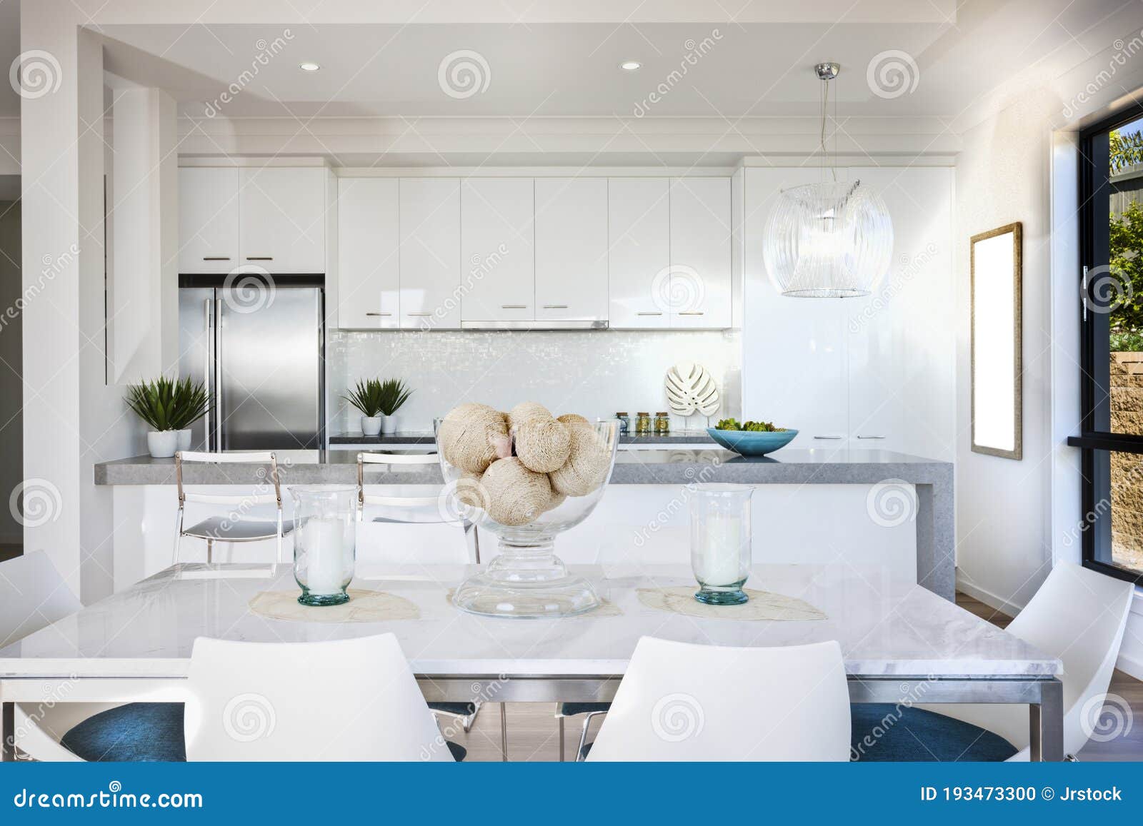 Interior of a Modern Kitchen and Dining Room Stock Photo Image of