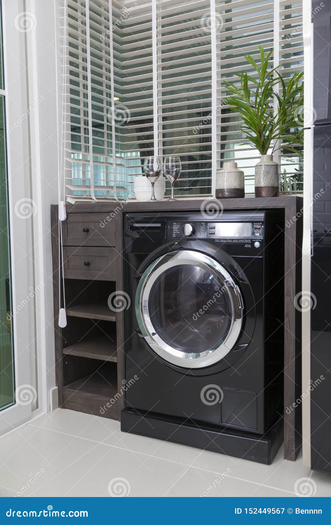 Interior of Modern Kitchen with Washing Machine. Stock Image Image of decor, city 152449567