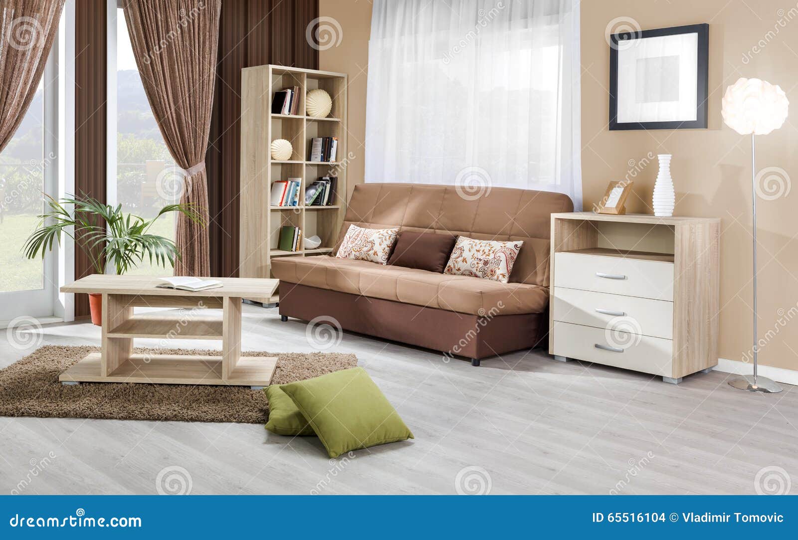 Interior of a Modern Living Room in Color Stock Photo - Image of color