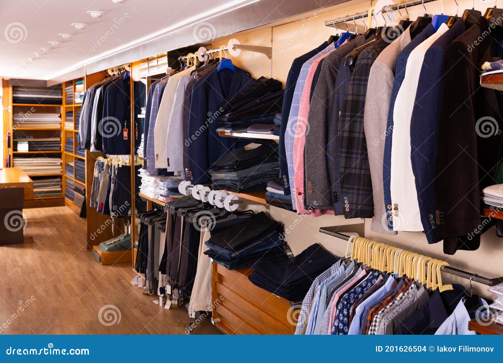 Interior of Modern Men Clothing Store Stock Photo - Image of classic ...