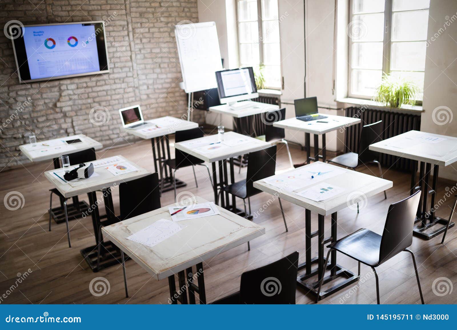 Interior of a Modern Bright Office, Classroom Stock Image Image of