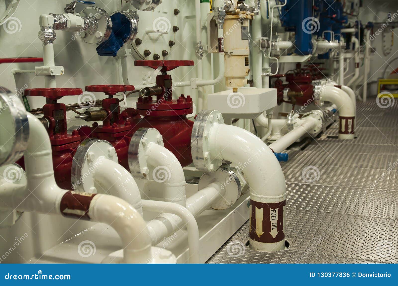 Equipment, Cables, Pipes and Valves in Room of Ship Pow Stock Photo - Image of plant, aluminium: 130377836