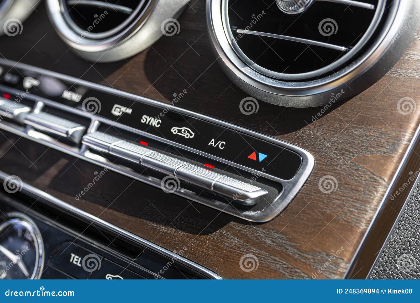 The Interior of a Modern Passenger Car with Three Vents Visible and Air