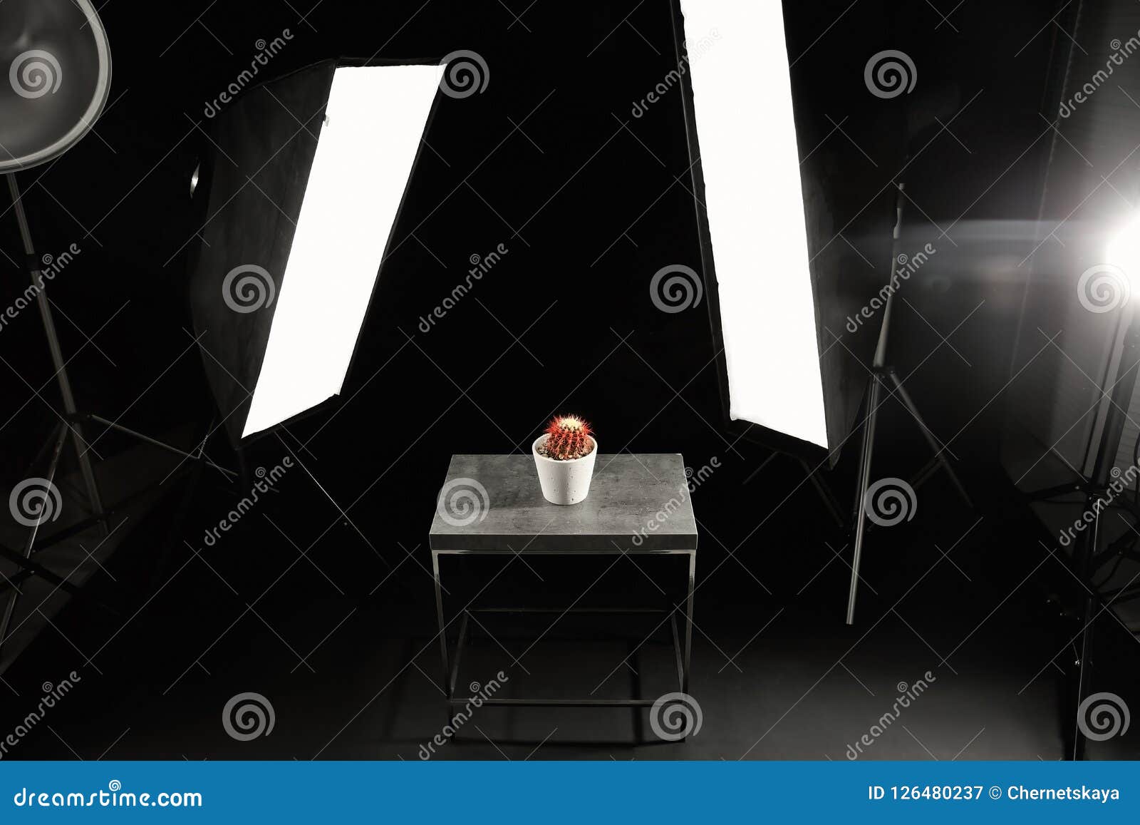 Interior of Modern Photo Studio with Table Stock Image Image of