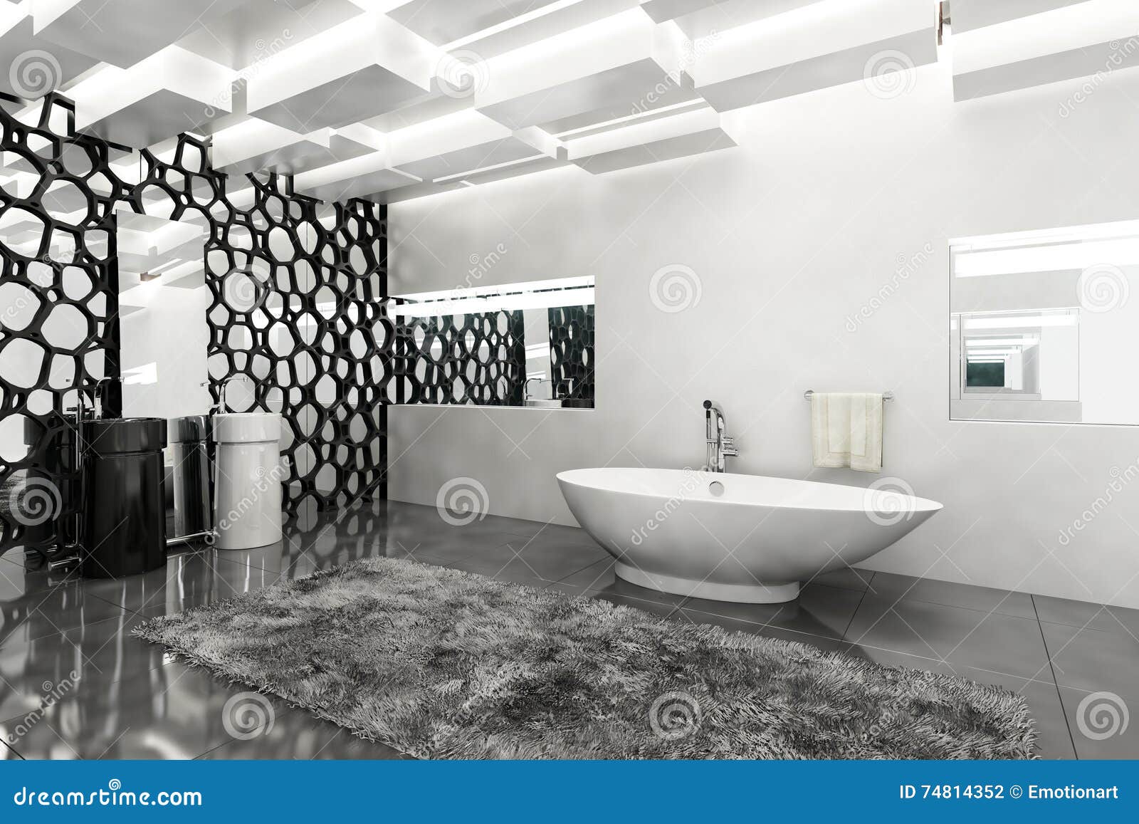 Interior Of A Stylish Modern Bathroom Stock Illustration