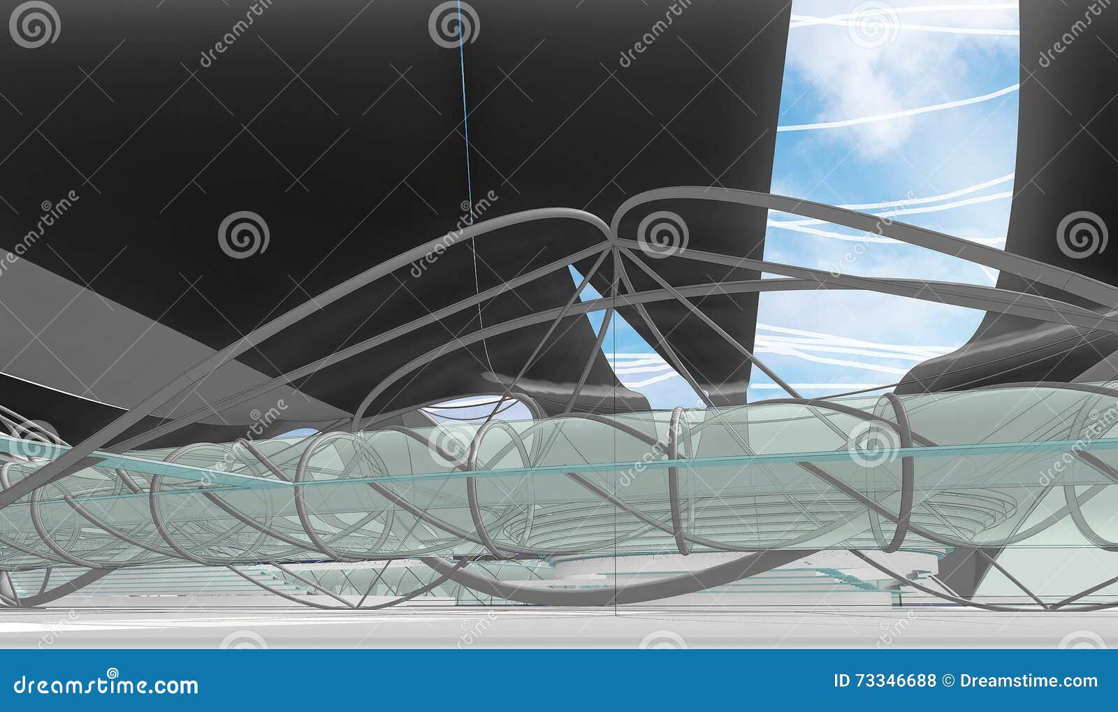 Interior of National Centre for Aquatic Olympic Games Stock