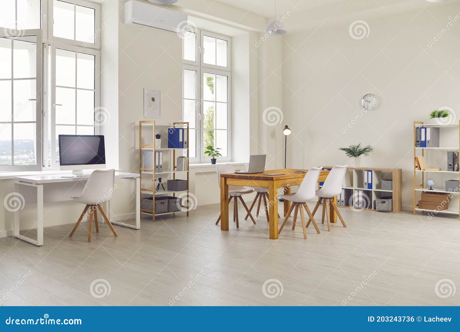 Interior Of A New Modern Empty Large Business Office Which Is Well Lit By Daylight Stock Photo Image Of Decoration Office