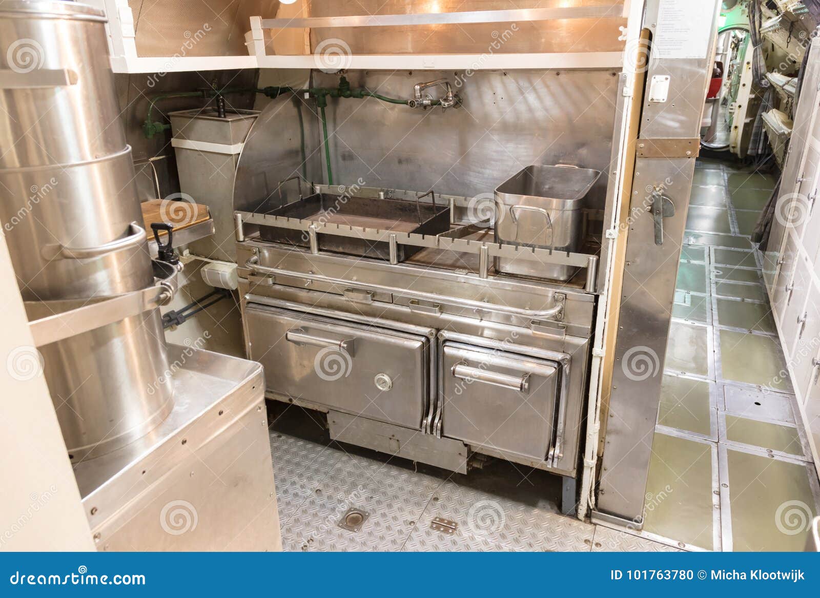 Interior of an Old Submarine Kitchen Stock Photo Image of