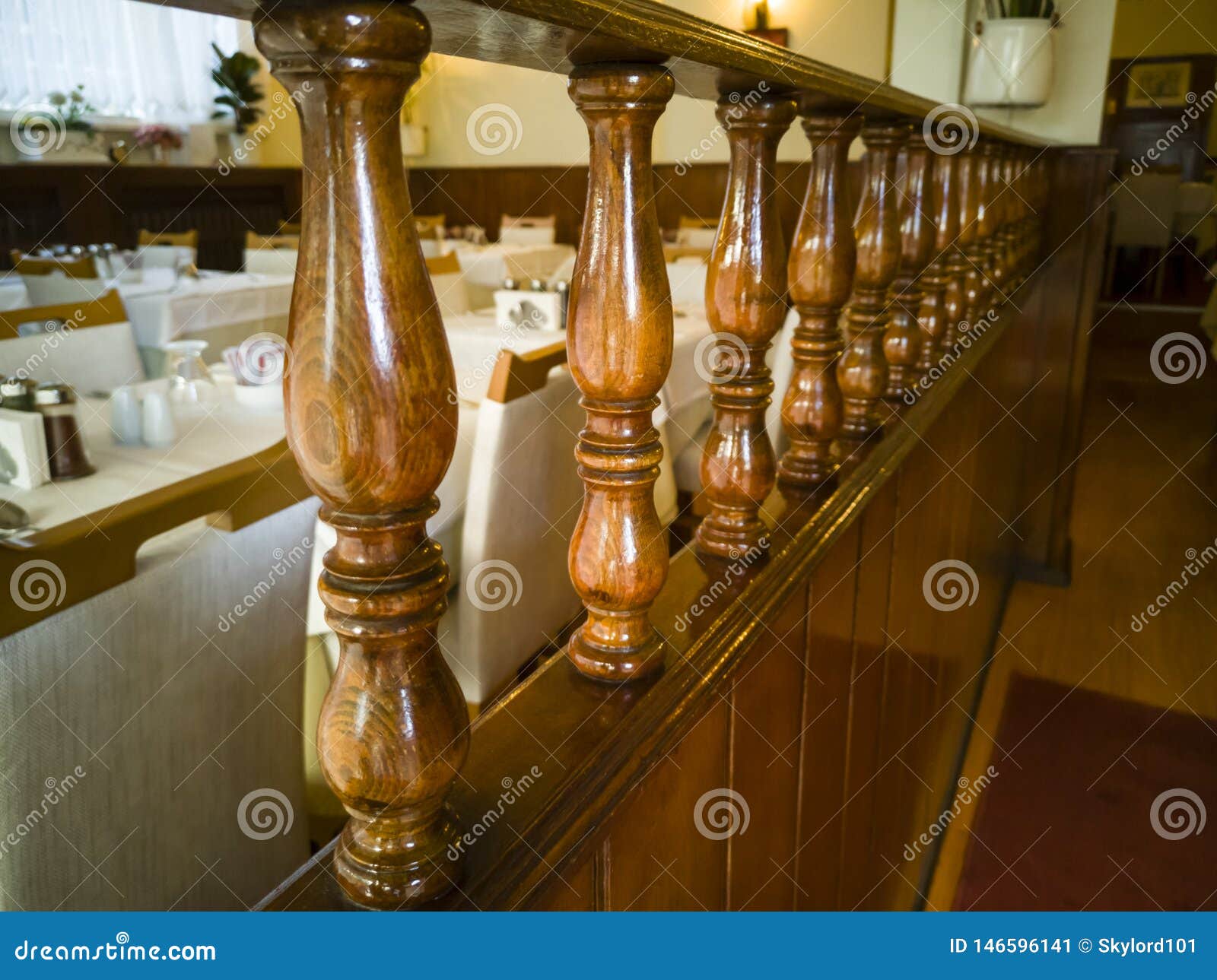 Interior of an Old Tavern with Old Wooden Furniture Stock Image - Image