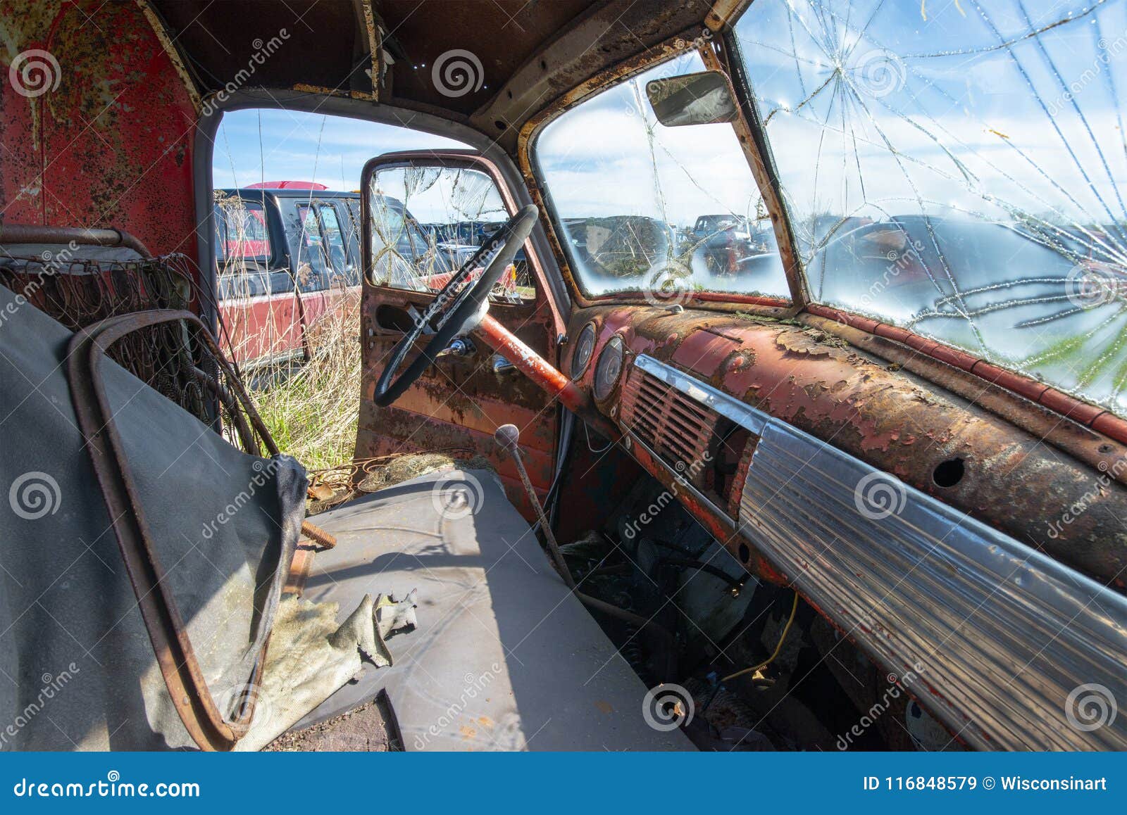 Vintage Classic Chevy Truck Interior Pickup Stock Image