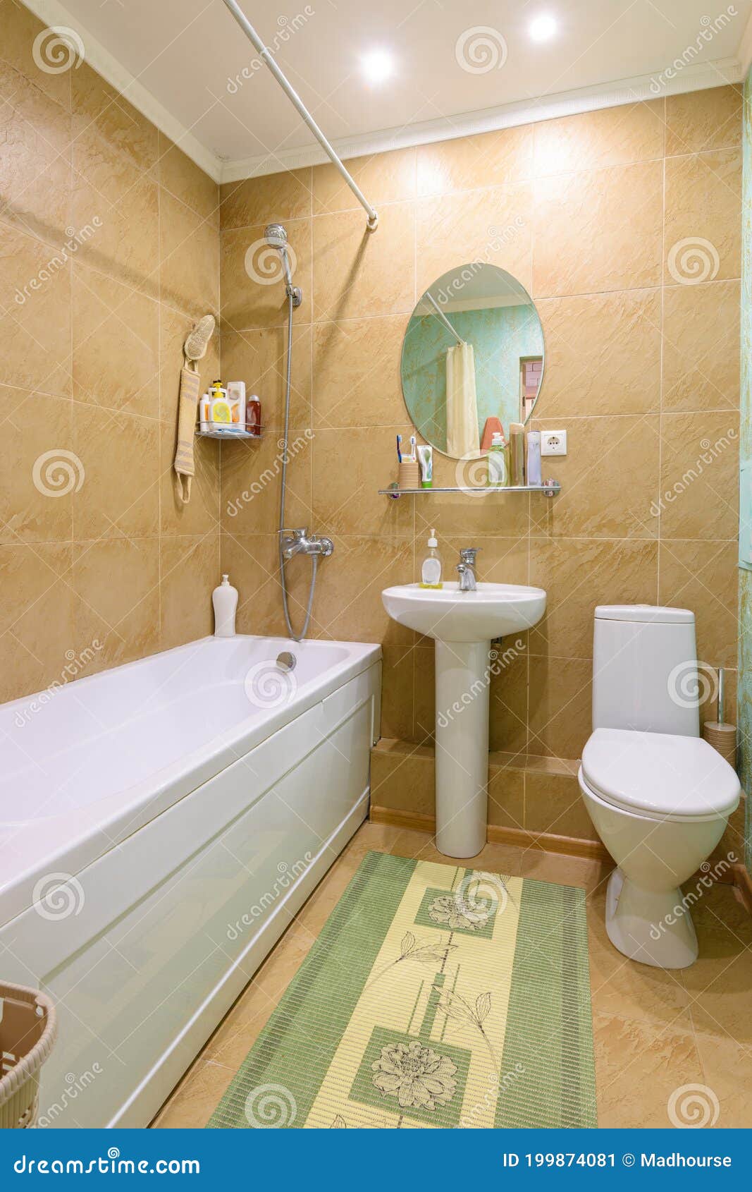Interior of an Ordinary Standard Classic Bathroom Joint with a Toilet ...
