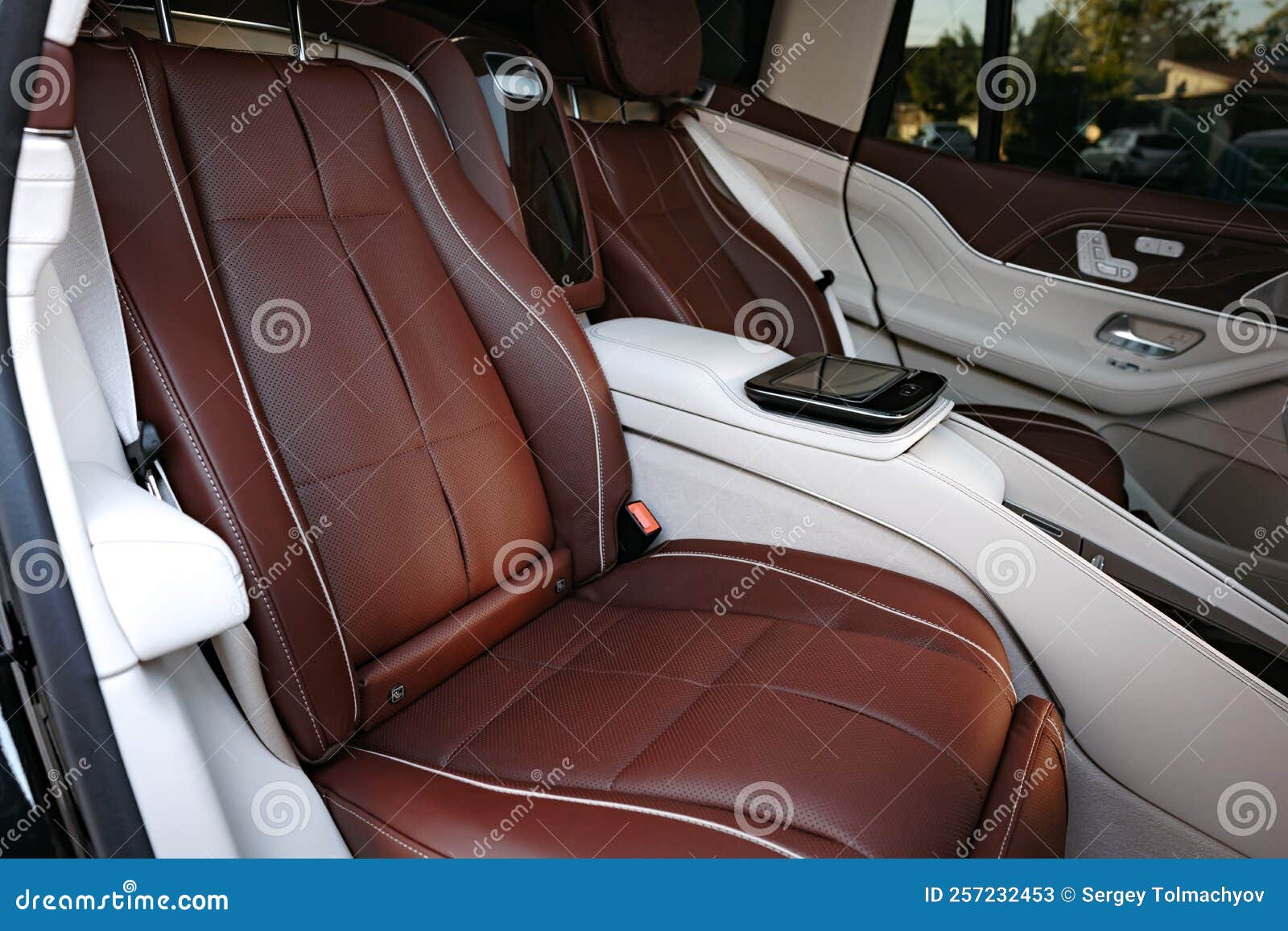 Interior of Prestige Modern Car with Leather Seats Stock Image Image