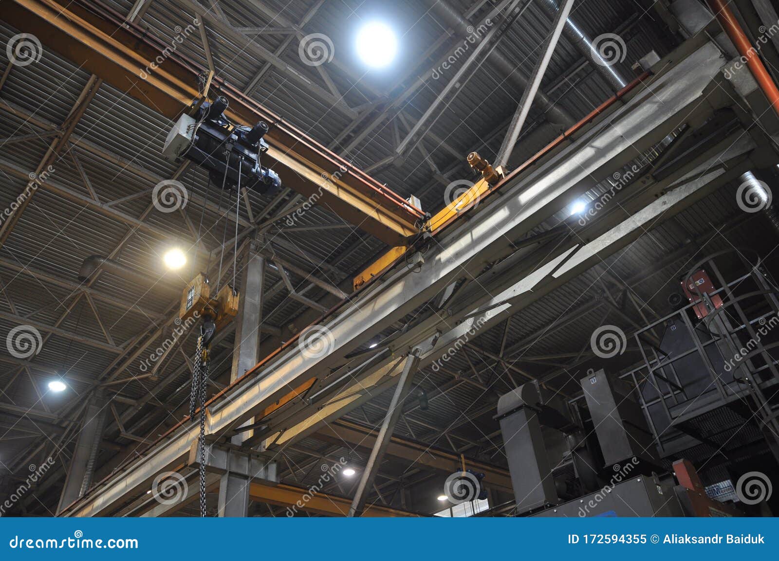 the interior of the production room of the metal fabrication plant. cathead
