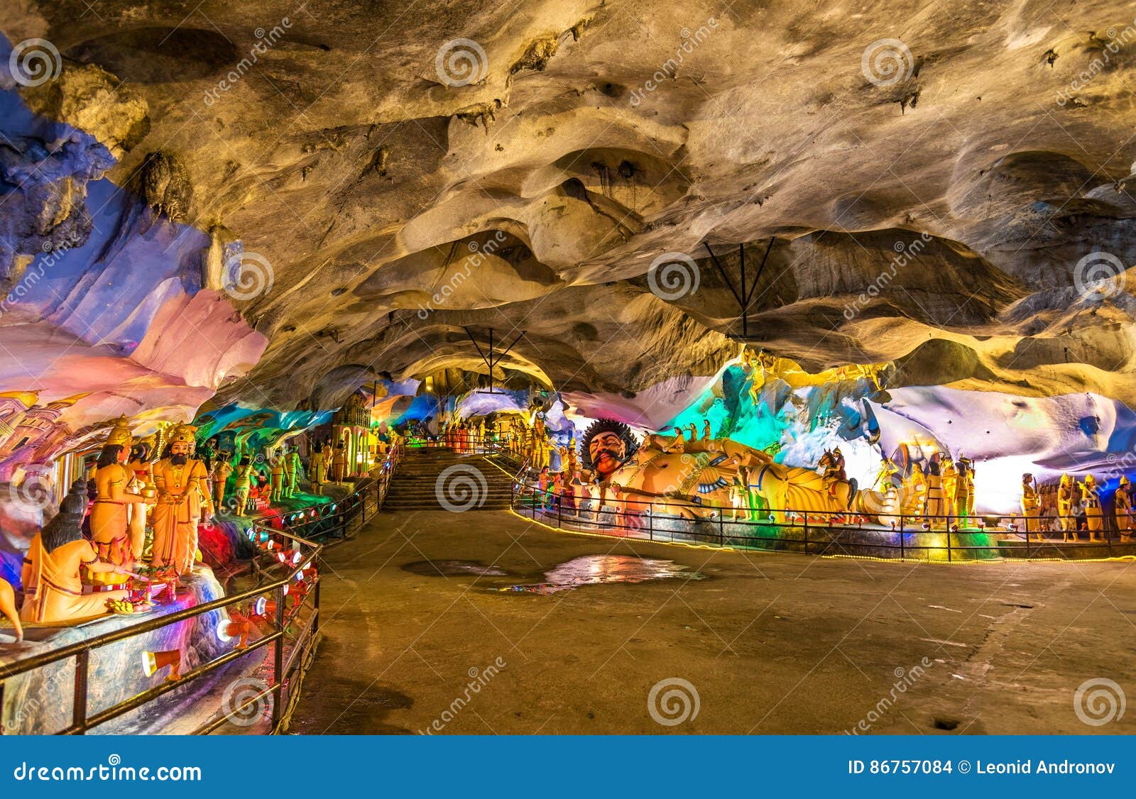 interior of the ramayana cave at batu caves complex, kuala lumpur, malaysia
