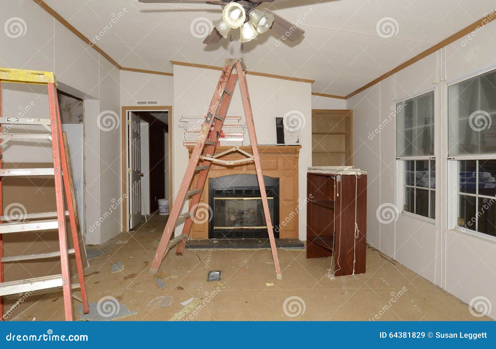 Interior Remodel Of Mobile Home Stock Image Image Of
