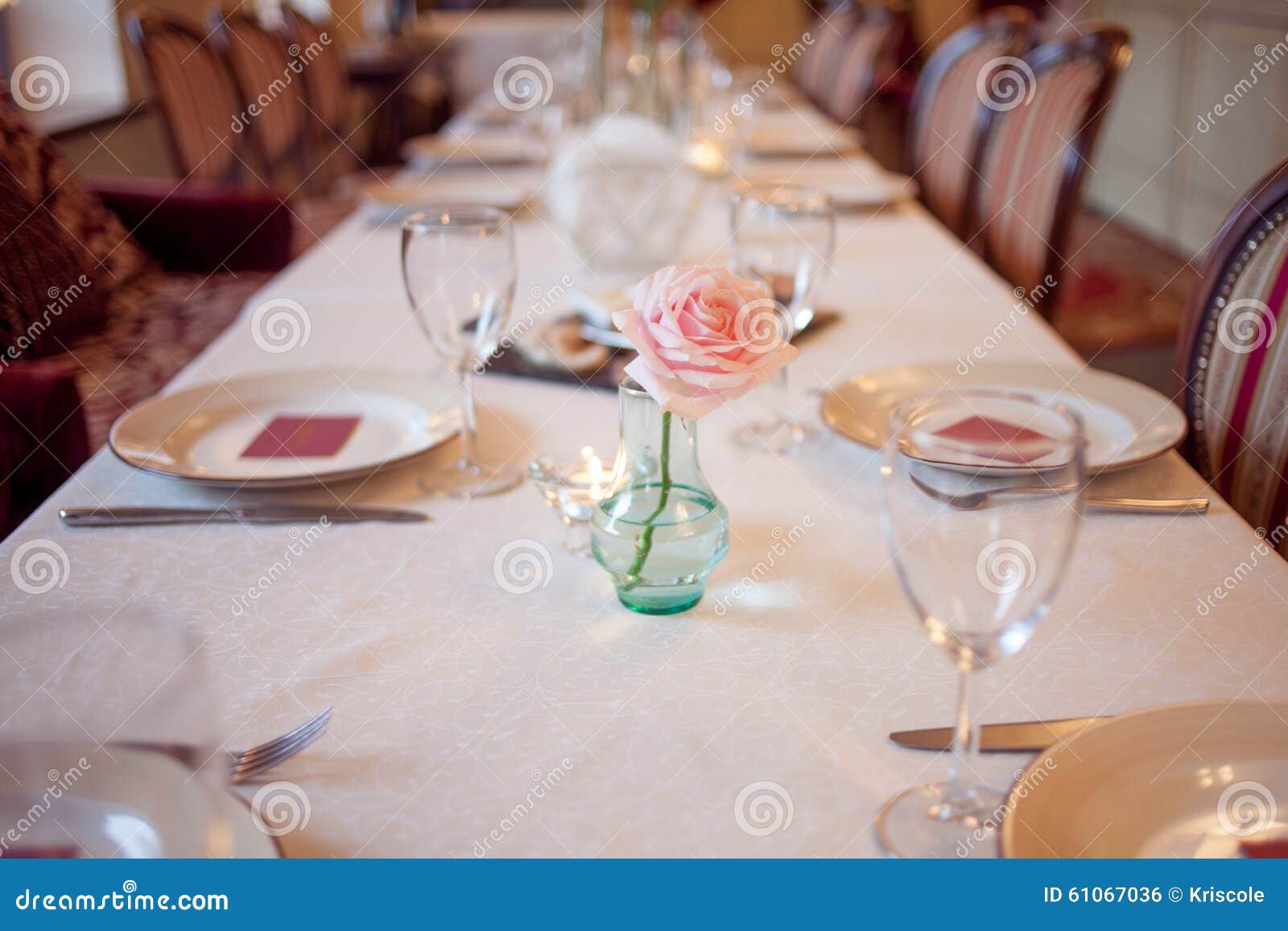 Interior of the Restaurant, Large Table Laid for Stock Photo Image of