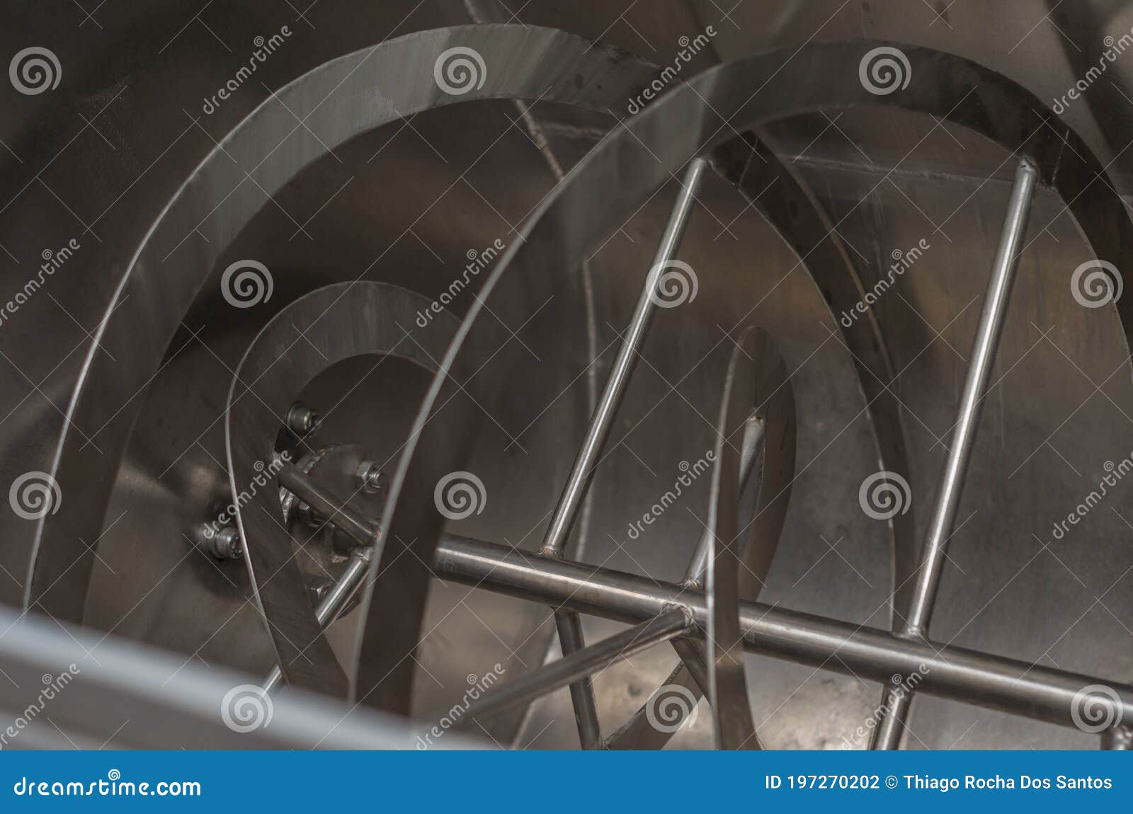 Interior of a Ribbon Blender Type Solid Food Mixer Stock Photo Image